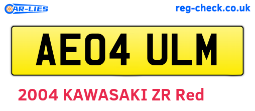 AE04ULM are the vehicle registration plates.