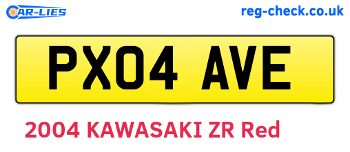PX04AVE are the vehicle registration plates.