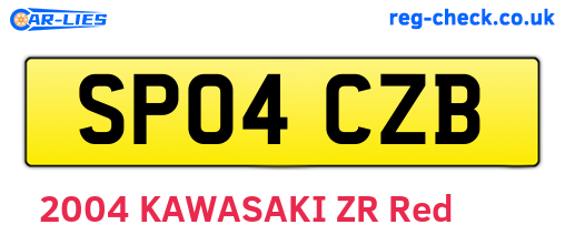 SP04CZB are the vehicle registration plates.