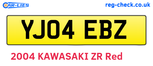 YJ04EBZ are the vehicle registration plates.