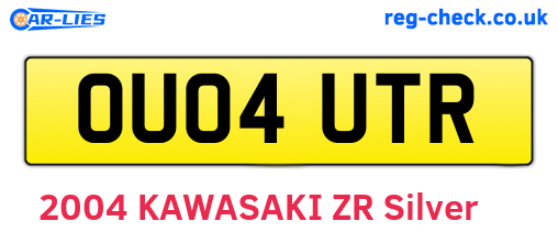 OU04UTR are the vehicle registration plates.