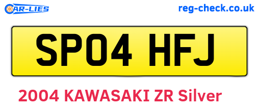 SP04HFJ are the vehicle registration plates.