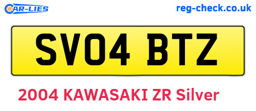 SV04BTZ are the vehicle registration plates.