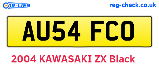 AU54FCO are the vehicle registration plates.