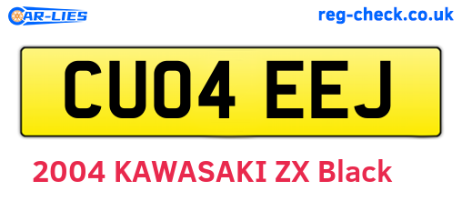 CU04EEJ are the vehicle registration plates.