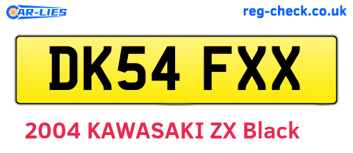 DK54FXX are the vehicle registration plates.