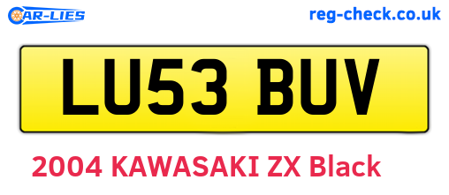 LU53BUV are the vehicle registration plates.