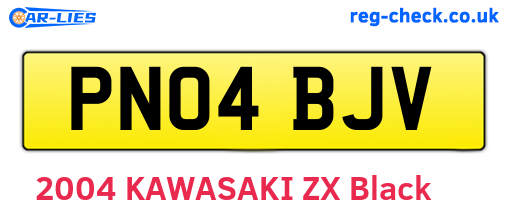 PN04BJV are the vehicle registration plates.