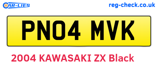 PN04MVK are the vehicle registration plates.
