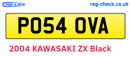 PO54OVA are the vehicle registration plates.