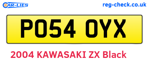 PO54OYX are the vehicle registration plates.