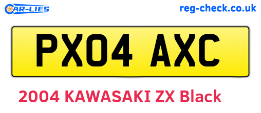 PX04AXC are the vehicle registration plates.