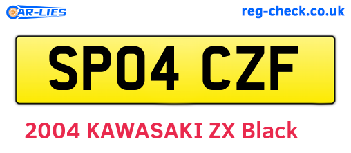 SP04CZF are the vehicle registration plates.