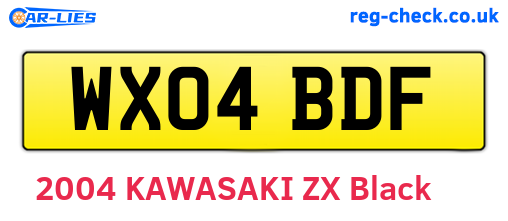 WX04BDF are the vehicle registration plates.