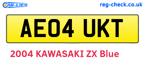 AE04UKT are the vehicle registration plates.