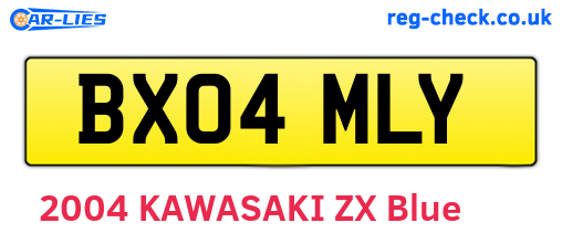 BX04MLY are the vehicle registration plates.