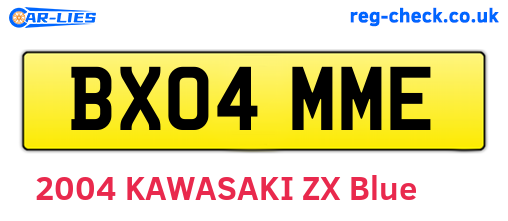 BX04MME are the vehicle registration plates.