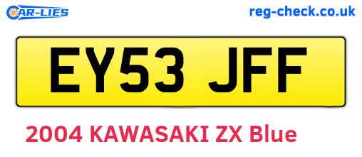 EY53JFF are the vehicle registration plates.
