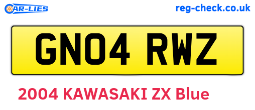 GN04RWZ are the vehicle registration plates.