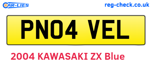 PN04VEL are the vehicle registration plates.