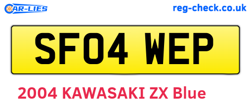SF04WEP are the vehicle registration plates.