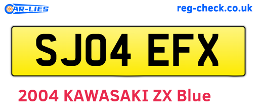 SJ04EFX are the vehicle registration plates.