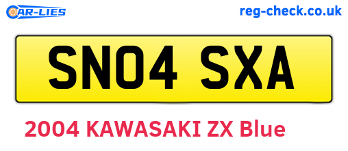 SN04SXA are the vehicle registration plates.