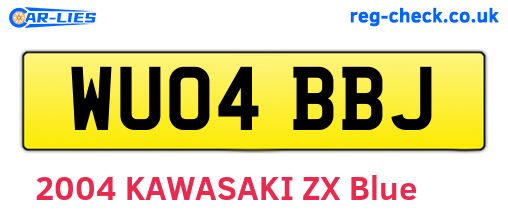 WU04BBJ are the vehicle registration plates.
