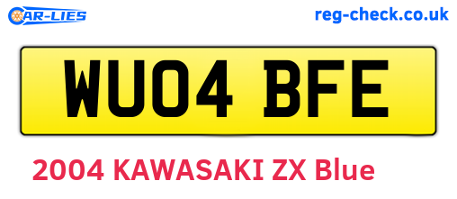 WU04BFE are the vehicle registration plates.