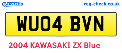 WU04BVN are the vehicle registration plates.
