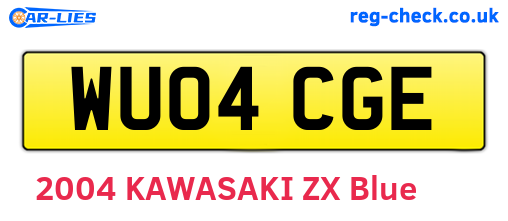WU04CGE are the vehicle registration plates.
