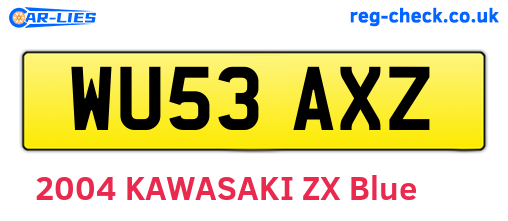 WU53AXZ are the vehicle registration plates.