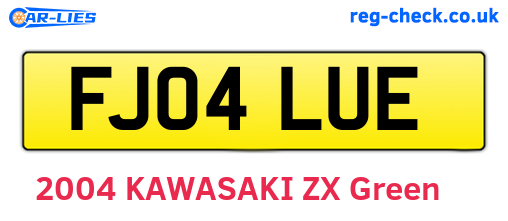 FJ04LUE are the vehicle registration plates.