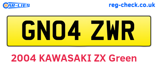 GN04ZWR are the vehicle registration plates.