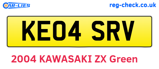 KE04SRV are the vehicle registration plates.