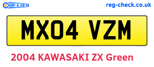 MX04VZM are the vehicle registration plates.