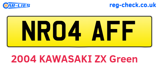 NR04AFF are the vehicle registration plates.