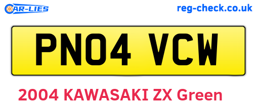 PN04VCW are the vehicle registration plates.