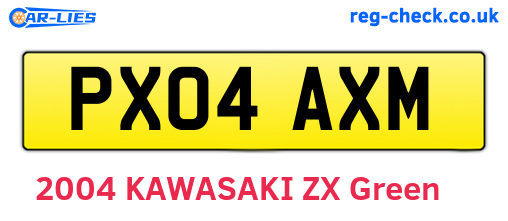 PX04AXM are the vehicle registration plates.