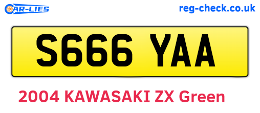 S666YAA are the vehicle registration plates.