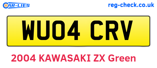 WU04CRV are the vehicle registration plates.