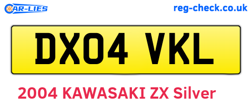 DX04VKL are the vehicle registration plates.