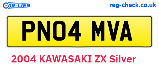 PN04MVA are the vehicle registration plates.