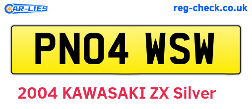 PN04WSW are the vehicle registration plates.
