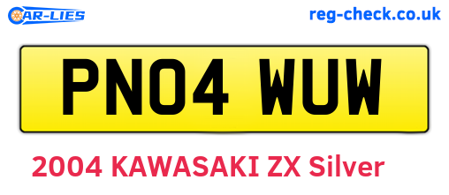 PN04WUW are the vehicle registration plates.
