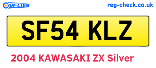 SF54KLZ are the vehicle registration plates.