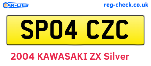 SP04CZC are the vehicle registration plates.