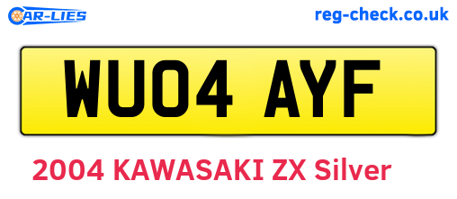 WU04AYF are the vehicle registration plates.