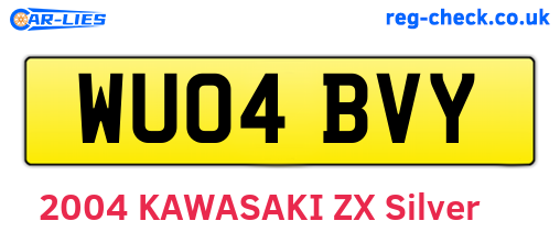 WU04BVY are the vehicle registration plates.