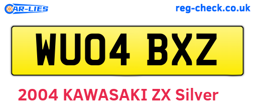 WU04BXZ are the vehicle registration plates.